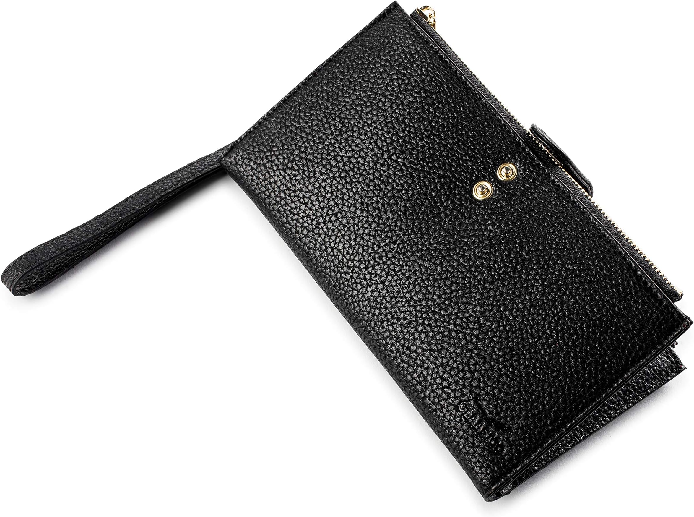 Women’s RFID Blocking Bifold Wallet | Multi Card Organizer with Zipper Pockets & Wristlet Strap