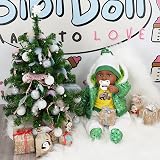 The Magic Toy Shop BiBi Doll 20in Black Ethnic Baby Boy Green Outfit Sounds view 8