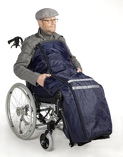 Thermo - Rollstuhlsack Blau mit Webpelz gefüttert ! inklusive Seitentasche