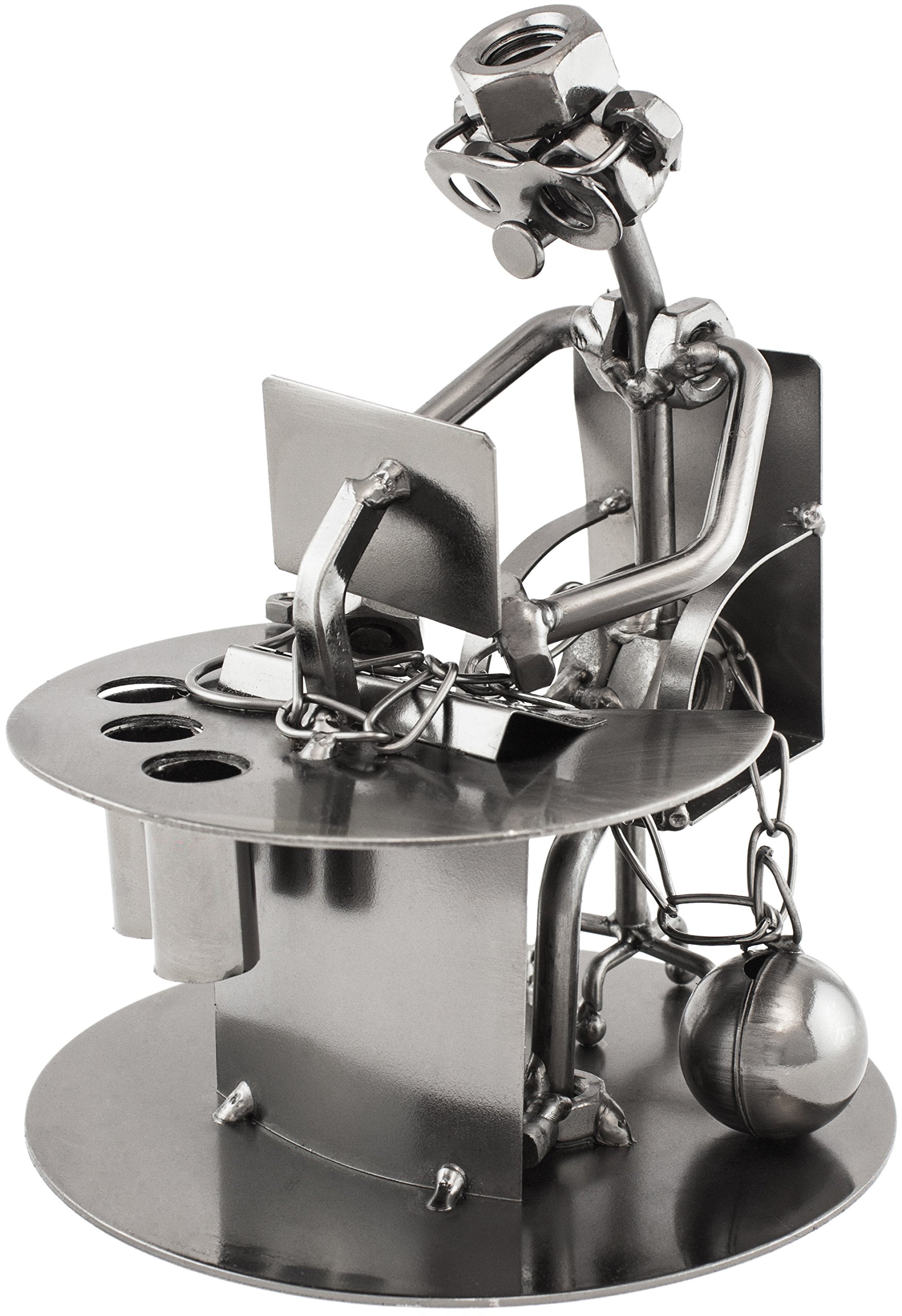 Brubaker Pen Holder Workaholic Metal Sculpture