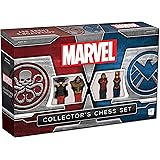 Marvel Collector's Chess Set | Custom Sculpted Chess Pieces Marvel Superheros & Villains | Iron Man & Thanos as King | Captai