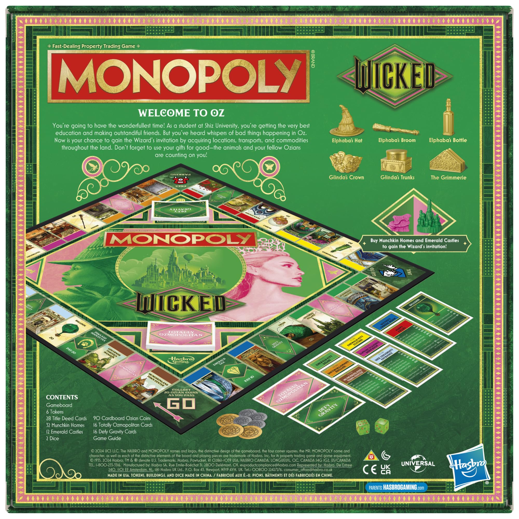 Monopoly Wicked Edition Board Game | Inspired by The Motion Picture | Ages 8+ | 2 to 6 Players | 30 Mins. | Family Games for Kids, Teens, and Adults