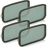 Weewooday 4 Pcs Mesh Makeup Bag Mesh Cosmetic Bag Toiletry Pouch with Zipper Mini Makeup Cosmetic Purse for Daily Accessory(Medium,Olive Green)
