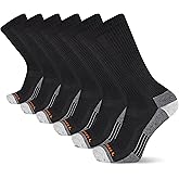 Merrell Men's and Women's Recycled Cushioned Crew Socks-6 & 12 Pairs-Hiking Arch Support