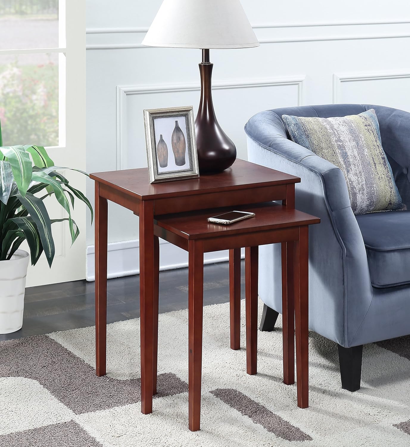 Convenience Concepts American Heritage Wedge End Table, Cherry: Furniture & Decor