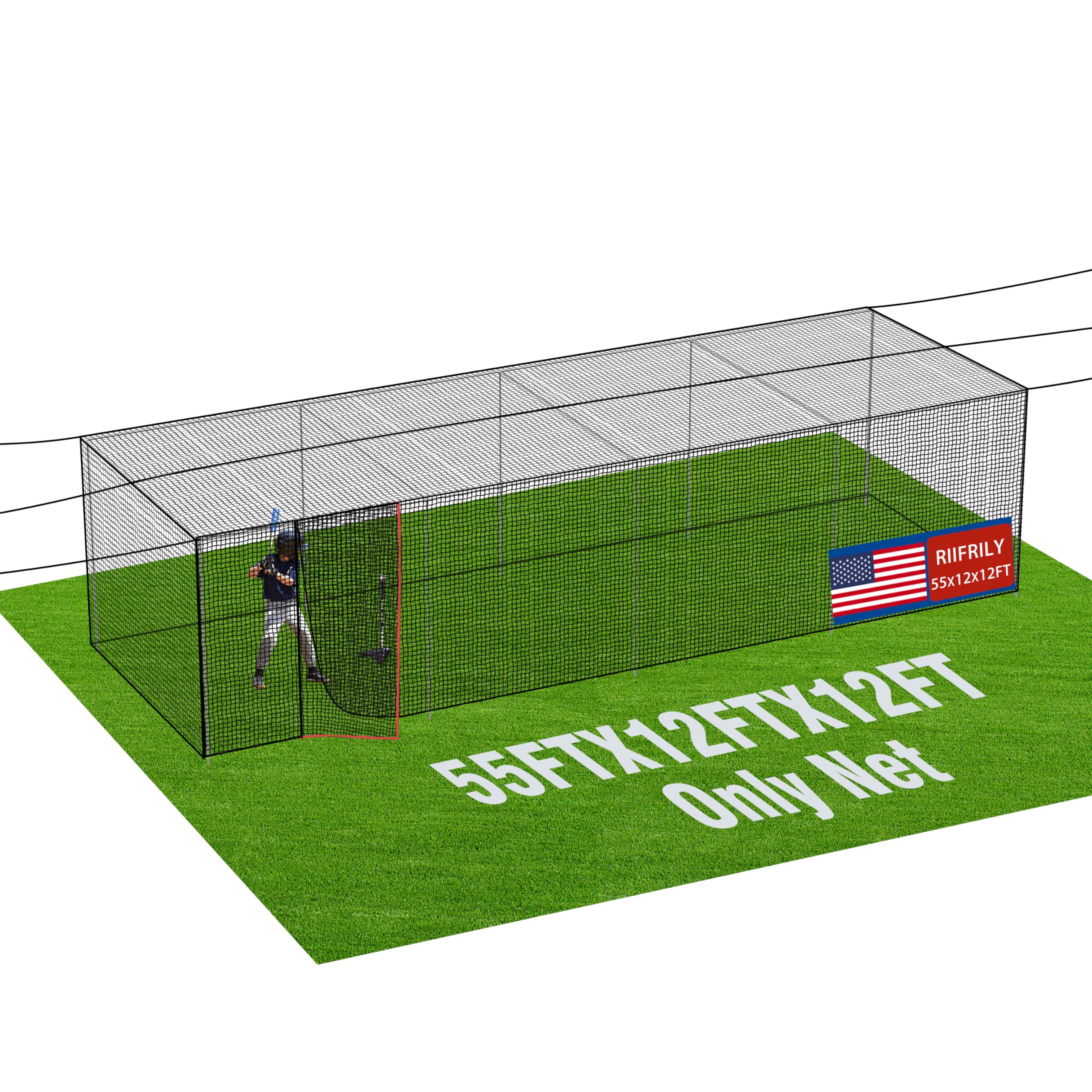 RIIFRILY Heavy Duty Baseball Batting Cage Nets,ONLY