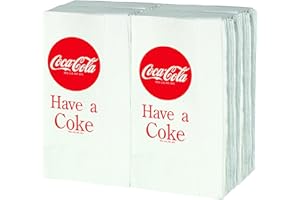TableCraft CC380 Coca-Cola Logo Printed Napkins, Full, Red