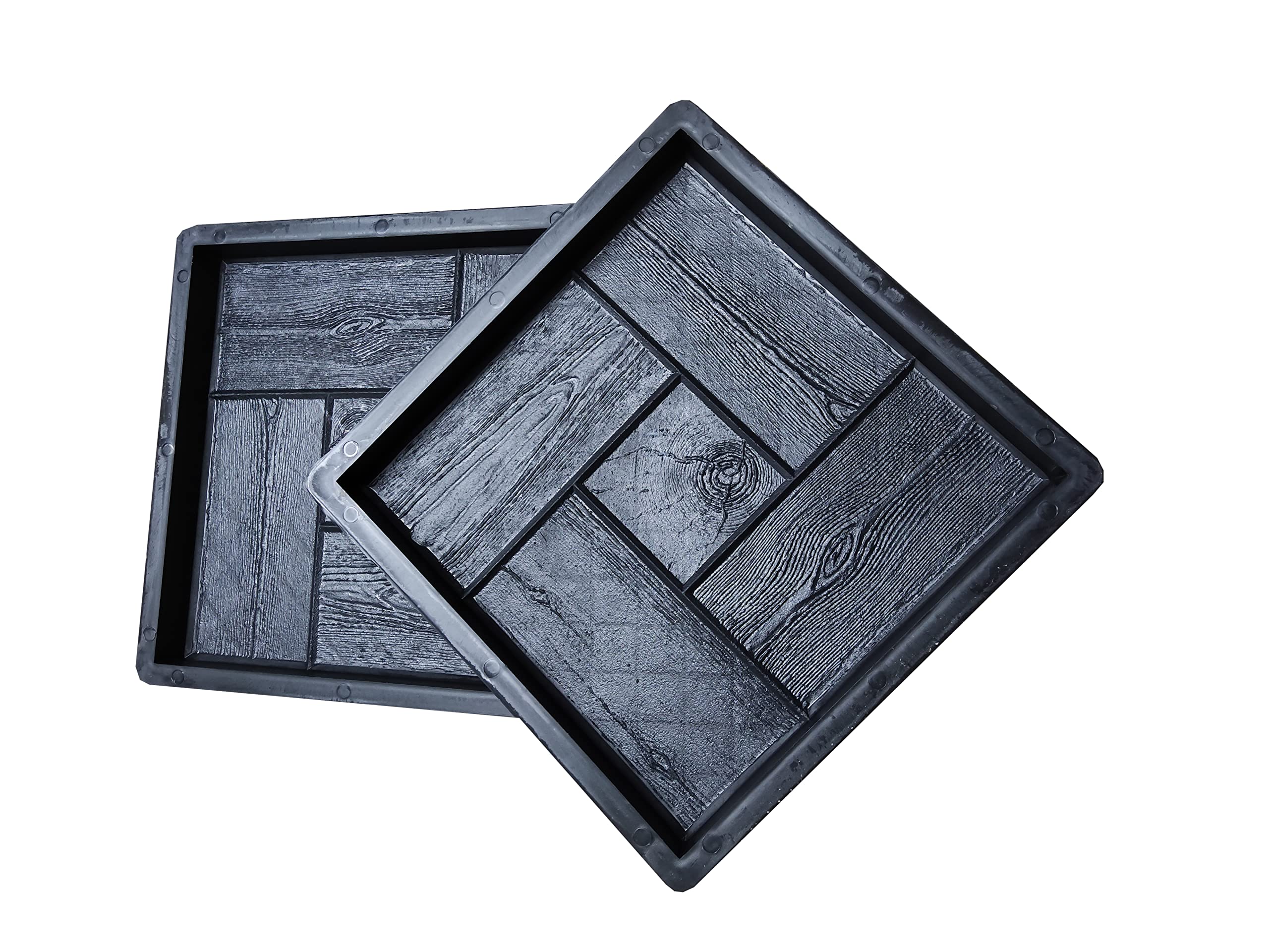 FHONYX 2 PCS Concrete Moulds 30x30x3cm, Paving slabs, decking Board, Imitation Wood, Garden Lawn, Decoration Garden, Path, DIY, Pavement, Paving Stones, Reusable, Multi-Purpose, cast