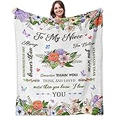 Suobrnaer Niece Gifts from Auntie/Uncle, Valentines Day for Nieces from Aunt, Niece Blanket for Graduation/Birthday, Nieces Birthday Gifts, Cozy Warm Throw Blanket 60"X50"