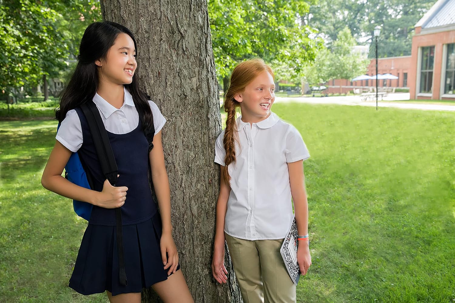 French Toast girls Short Sleeve Peter Pan Collar Blouse (Standard & Plus): Clothing