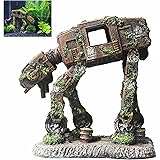 fazhongfa Aquarium Decorations Castle and Robot Dog Fish Tank Decor for Betta Toys Small and Medium Resin Fish Accessories Hi