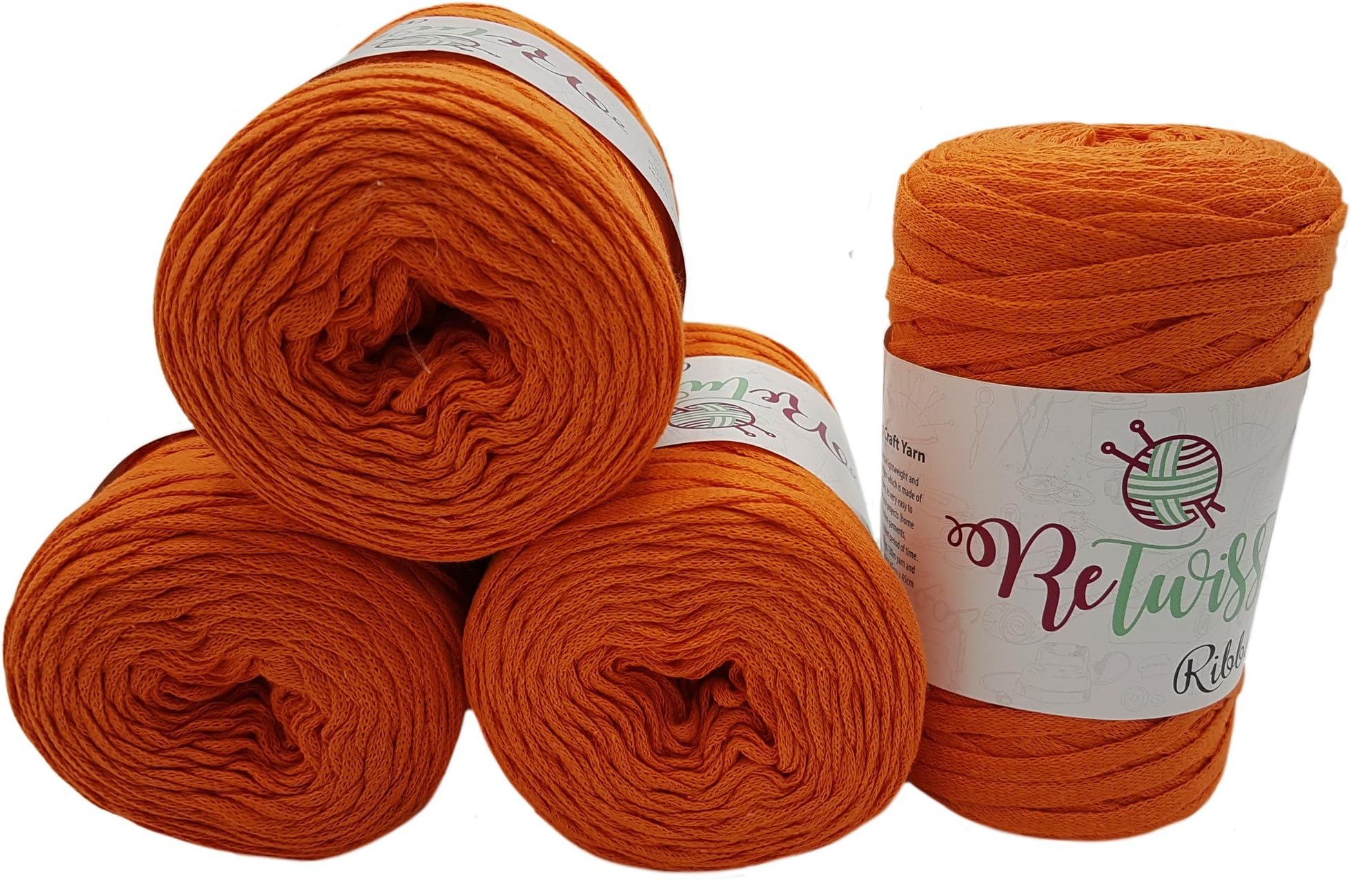 1000?grams, total approx. 480?M Long 4?x 250?Gram Balls Jersey, Alcantara Yarn???Choice of Colours - Orange