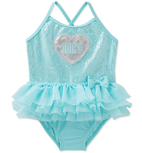 Juicy Couture Girls' Swimsuit, Mint, 12M in Kuwait Whizz One-Pieces