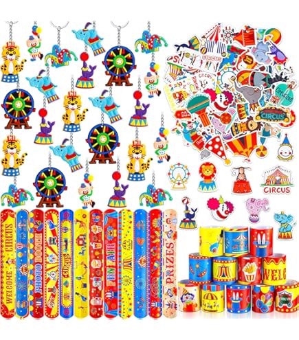 1200PCS Circus Party Stickers - Carnival Birthday Baby Shower Decorations
