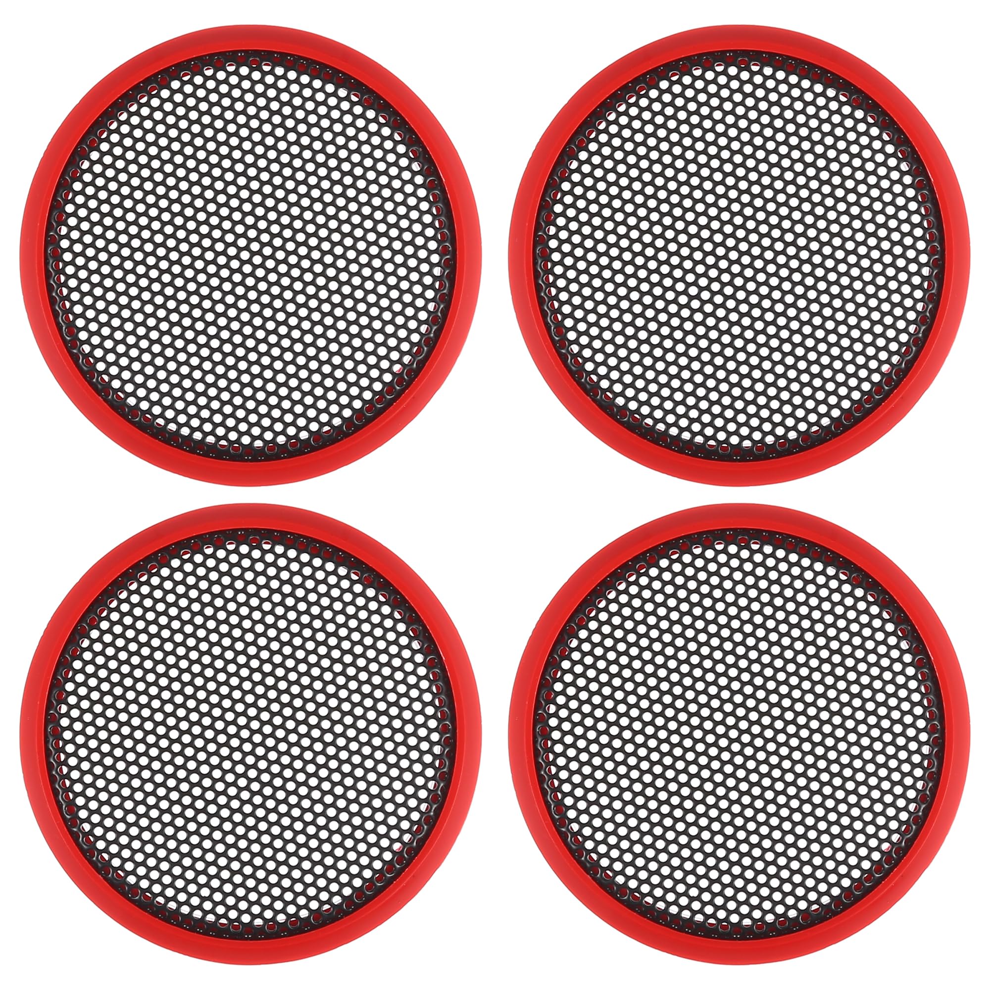X AUTOHAUX 1.5 Inch Speaker Grills Cover for Car Mesh Round Red - 4 Pcs