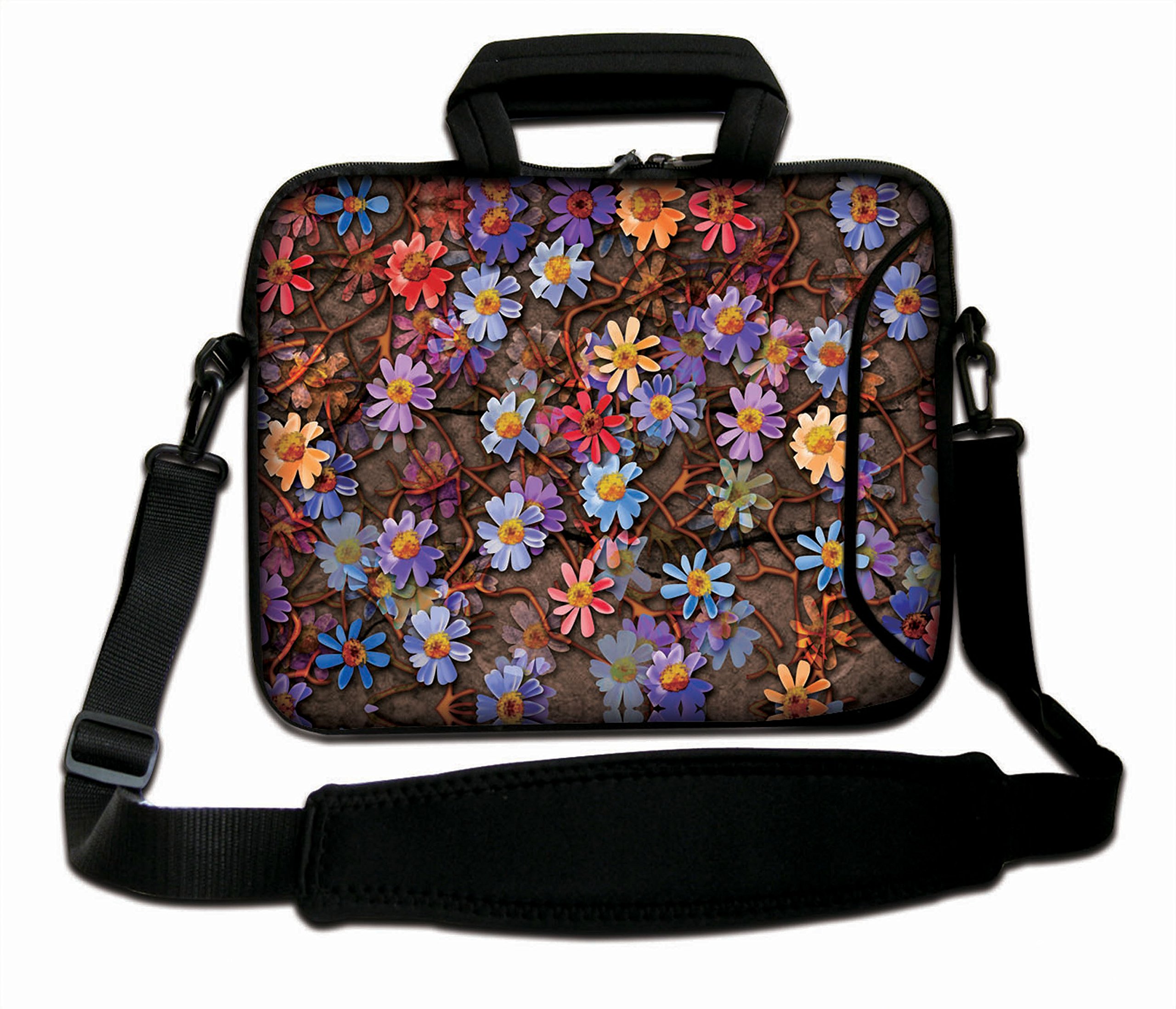 Ektor Ltd 13" Inches Laptop Notebook Shoulder Strap Sleeve Soft Case for dm3 dv3, Coloured Daisies