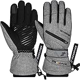 MORXPLOR Winter Ski Snow Gloves Men Women,Windproof Touchscreen Snowboard 3M Thinsulate Insulated Warm Winter Snowmobile Gloves