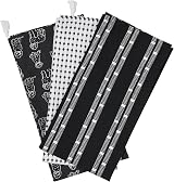 Penguin Home Set of 3 Recycled Cotton Tea Towels 50x70 cm White & Black view 6