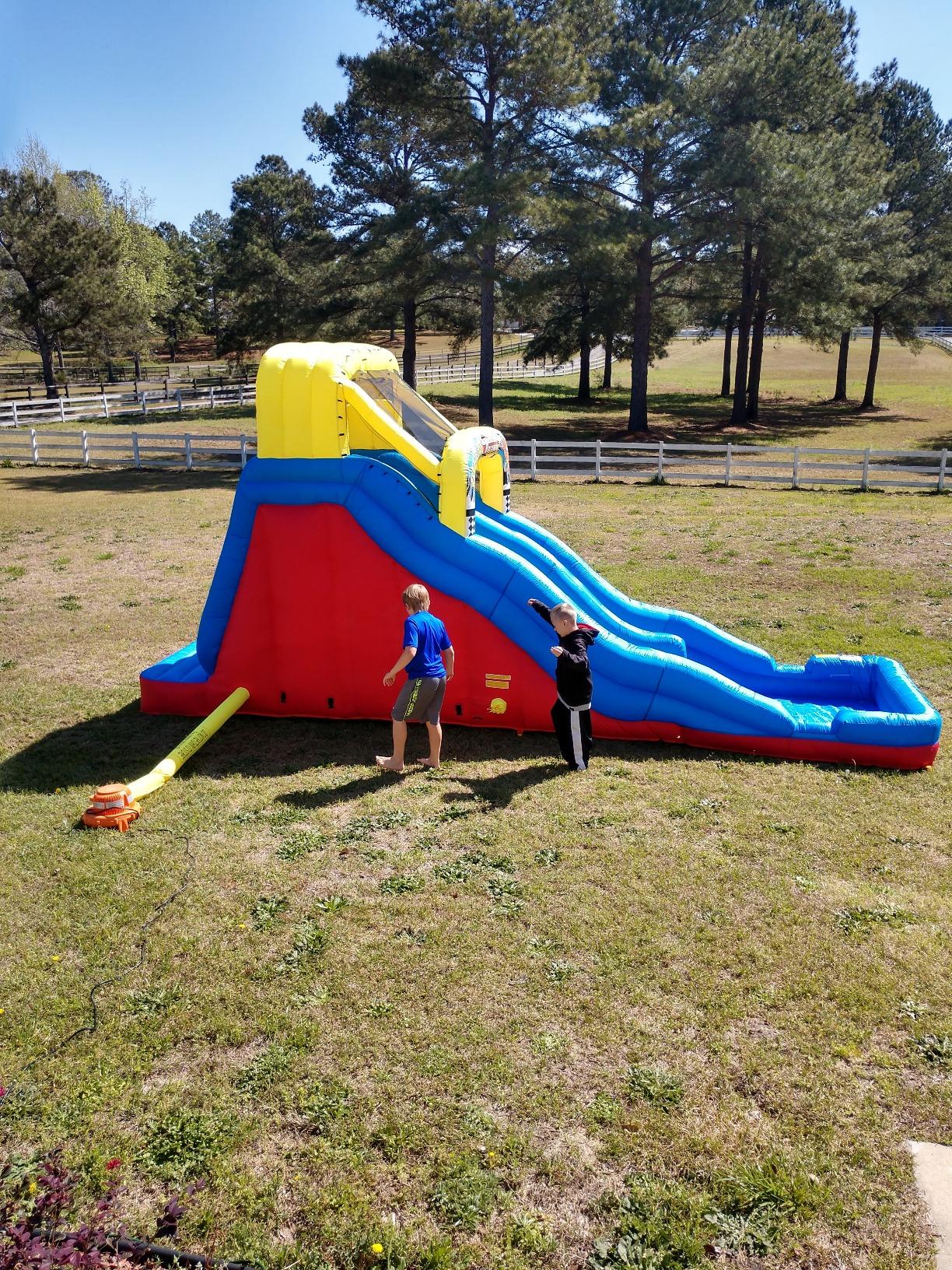 $65/mo - Finance Banzai Double Drop Raceway 2 Lane Inflatable Kids ...