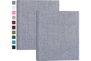 Mublalbum 2 Pack Small 8x10 Photo Album Linen Cover Mini Brag Book Each Holds 52 Vertical Pockets for Artwork Postcards or Picture Storage (Gray)
