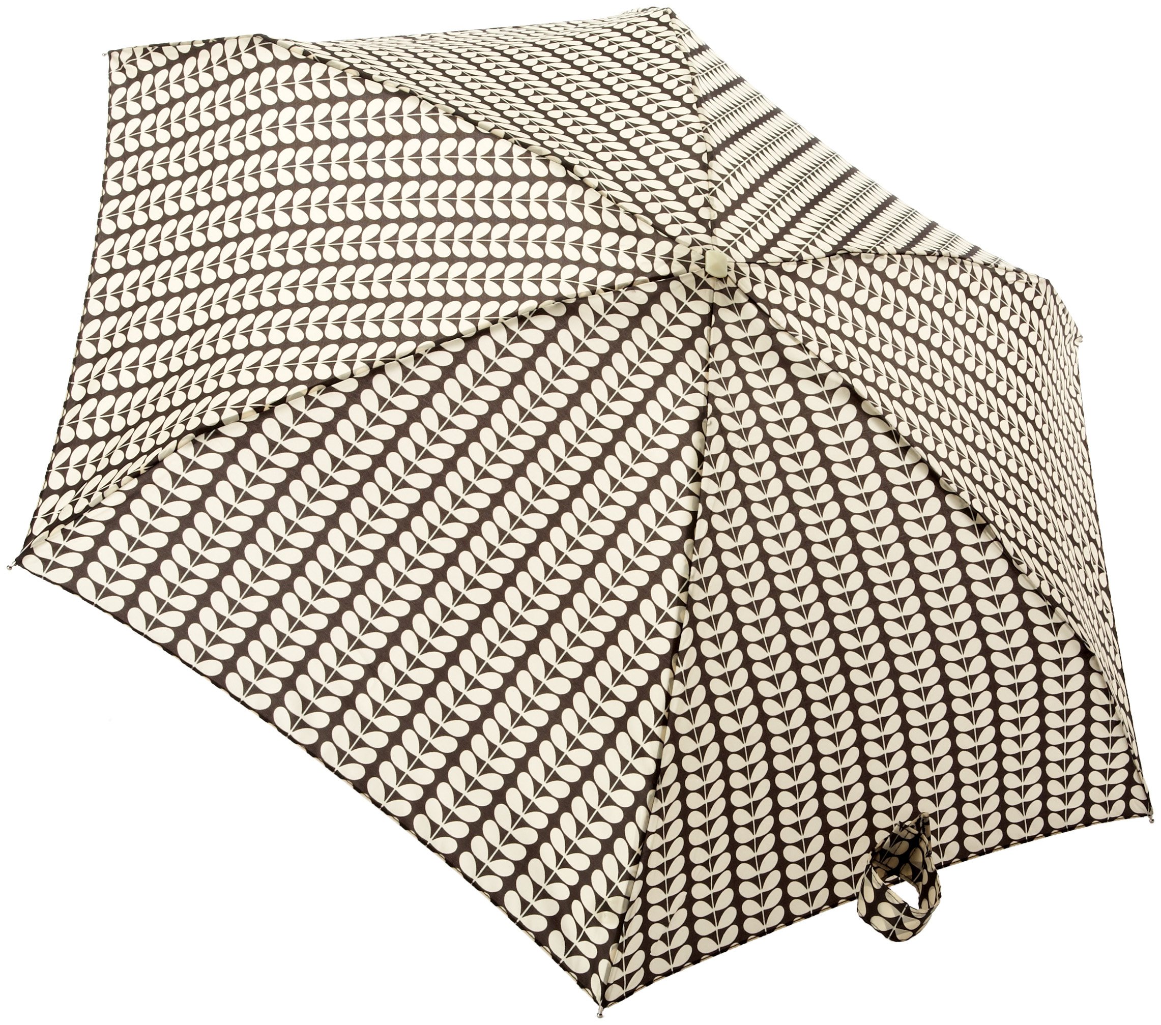 Orla Kiely by Fulton Orla Tiny 2 Small Bi-colour Stem Ochre Women's Umbrella Small Bi-Colour Stem Black & Cream One Size