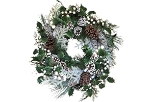 The Wreath Depot Moravia Winter Wreath, 24 Inches, Handcrafted Full Winter Front Door Wreath, White Gift Box Included