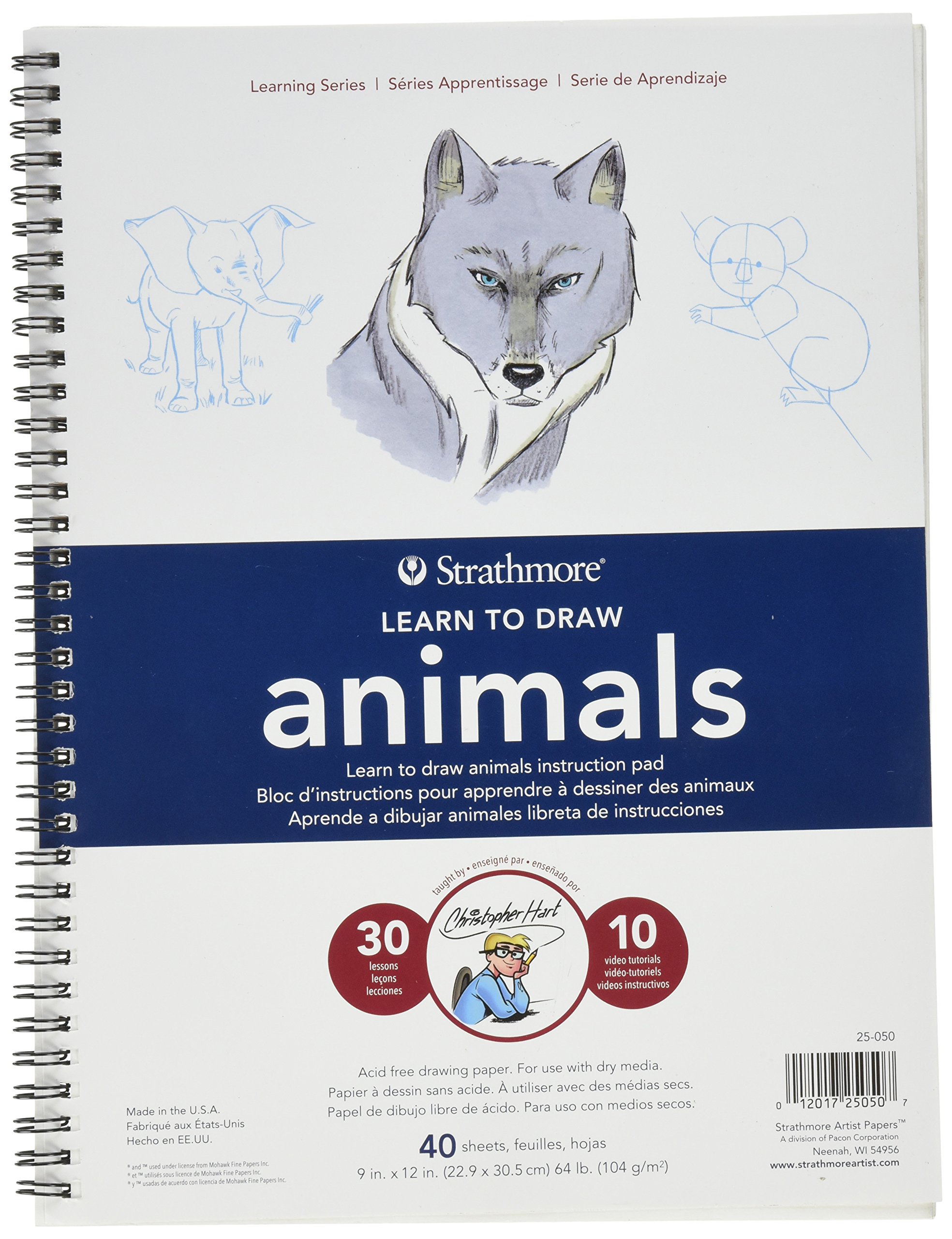 Strathmore Learn to Draw Animals by Christopher Hart, Multi-Colour, 9 x 12-Inch — image 1