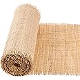 18" Width Square Rattan Cane Webbing Roll 12 Feet for Caning Projects Fine Radio Net Mesh Pre - Woven Open Mesh Cane Cane Webbing Sheet Natural Rattan Cane Webbing Roll for Cabinet Chair (12 Feet)