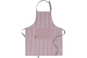 AMOUR INFINI Cotton Aprons for Women with Pockets Adjustable Strap and Waist Ties Washable Printed Aprons for Baking, Cooking, Gardening (27.5 x 33 Inches - Rust)