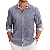 COOFANDY Men's Long Sleeve Button Down Shirts Casual Untucked Shirt Regular Fit Dress Shirt
