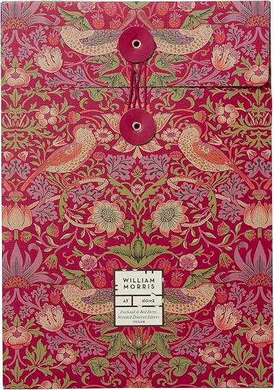 William Morris Drawer Liners x5, Patchouli & Red Berry, Vegan Friendly