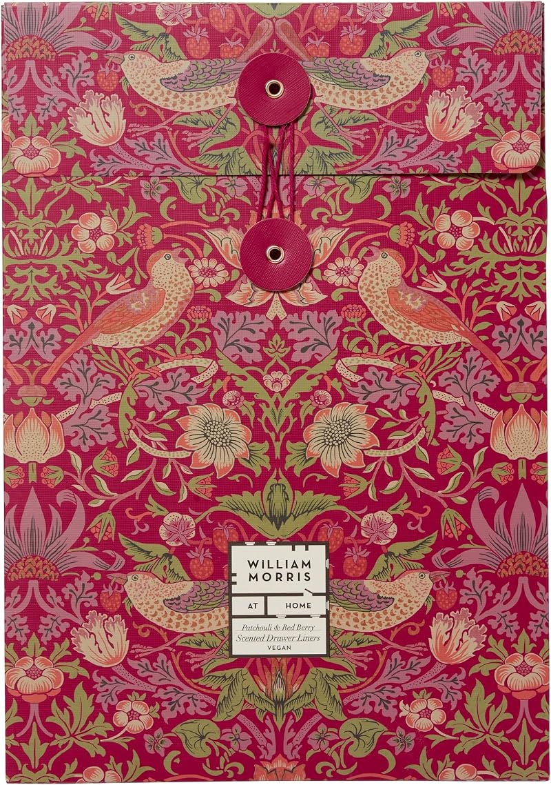 William Morris Drawer Liners x5, Patchouli & Red Berry, Vegan Friendly