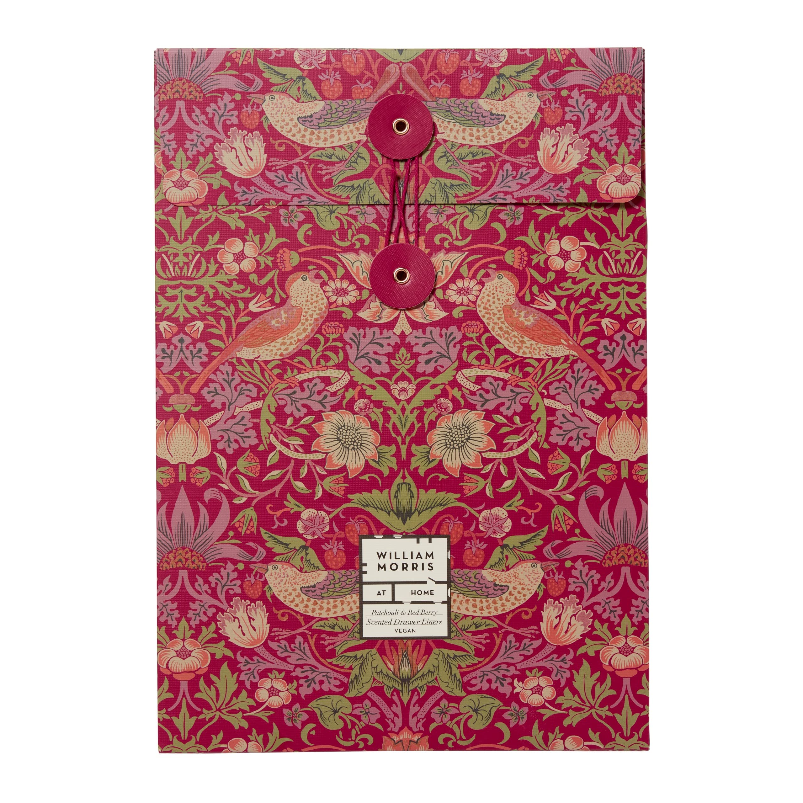 William Morris At Home Drawer Liners x5, Patchouli and Red Berry Scent, Cruelty and Vegan Friendly, Stylish Beauty Gift For Home Lovers, Suitable for Kitchens and Bedrooms
