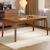 smudyizi 47 Inch Solid Wood Dining Table for 4, Rectangle Dining Table Only | Curved Transitions Design, Modern Kitchen Table for Dining Room, Living Room &amp; Kitchen Spaces