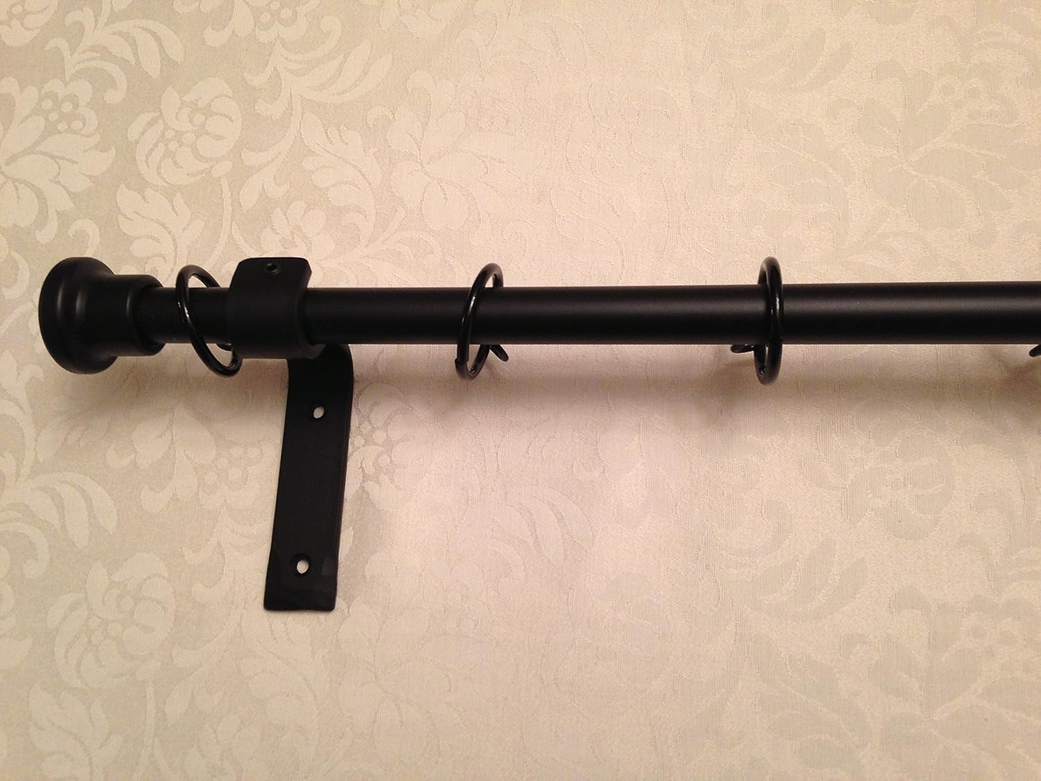 Cp5 Solid 16mm Wrought Iron Curtain Pole Set With Button Ends