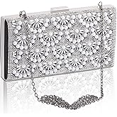 veyiina nero Women's Evening Clutch Purses Bag - Black Crossbody Handbags Glitter Pearl,Sparkly Hardshell Shoulder Purse Clutches with Chains for Formal Wedding Party/Casual Style
