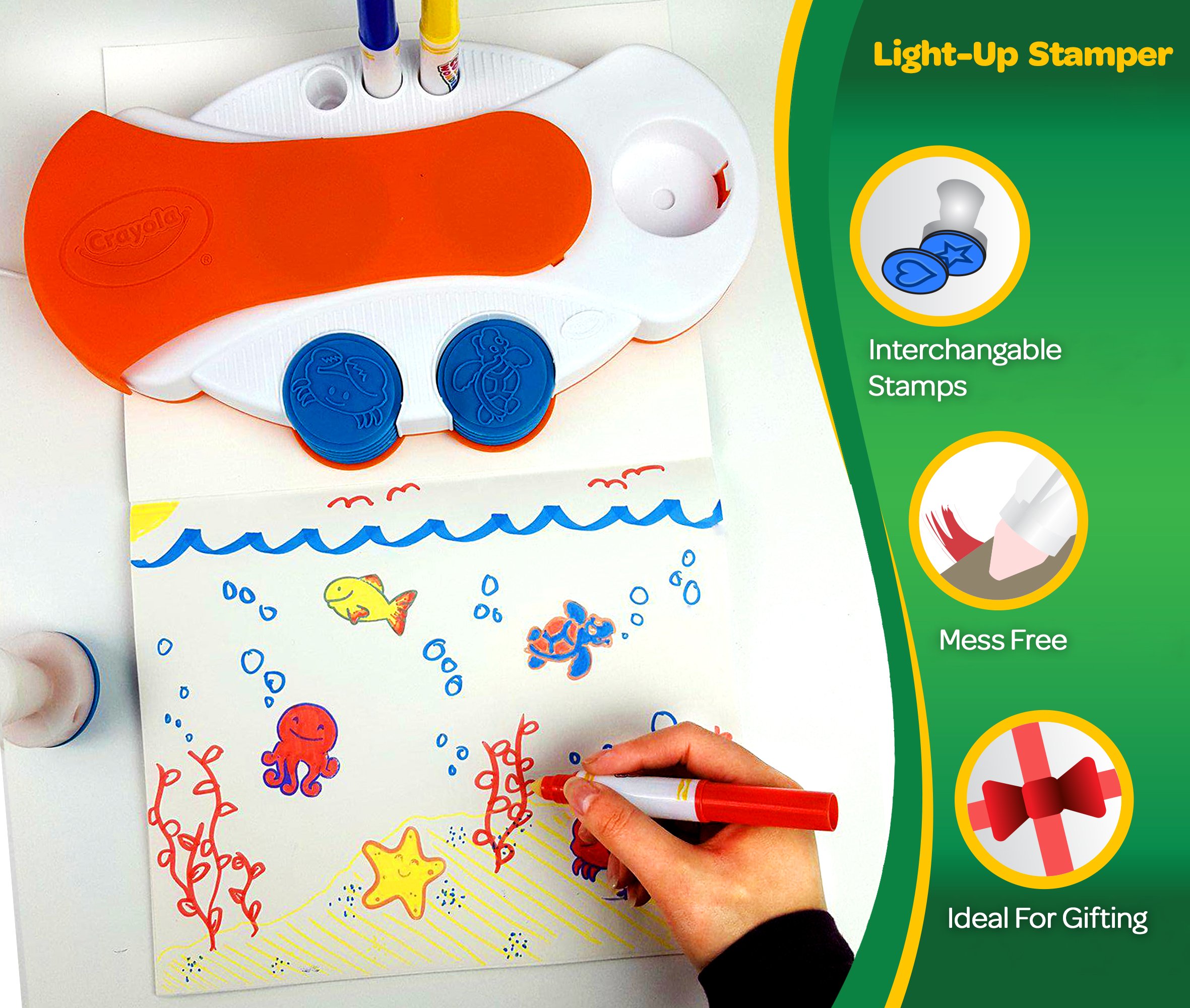 Crayola Color Wonder Mess Free LightUp Stamper, Gift for Kids, Ages 3