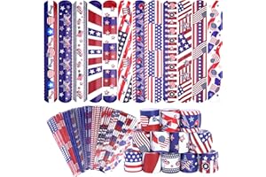 Kolewo4ever 144 Pieces 4th of July Slap Bracelet Independence Day Wristbands American Flag Slap Bracelets Stars Stripes Flag Wristbands for Kids Fourth of July Decorations