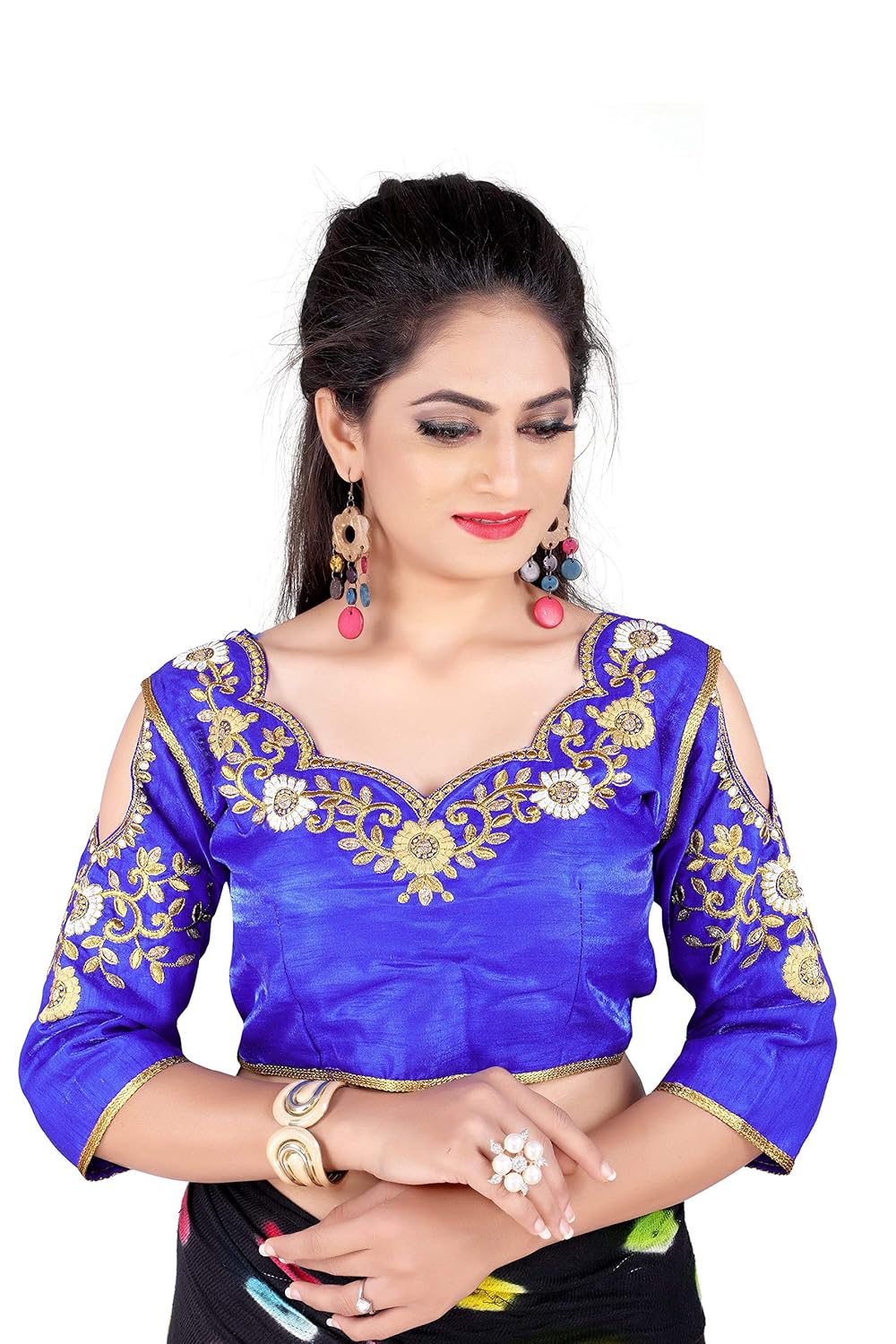 diya womens sarees ready made blouse with embroidery work