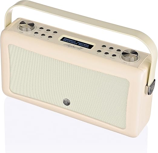 View Quest Hepburn MK II DAB + Radio con altavoz Bluetooth, Crema de