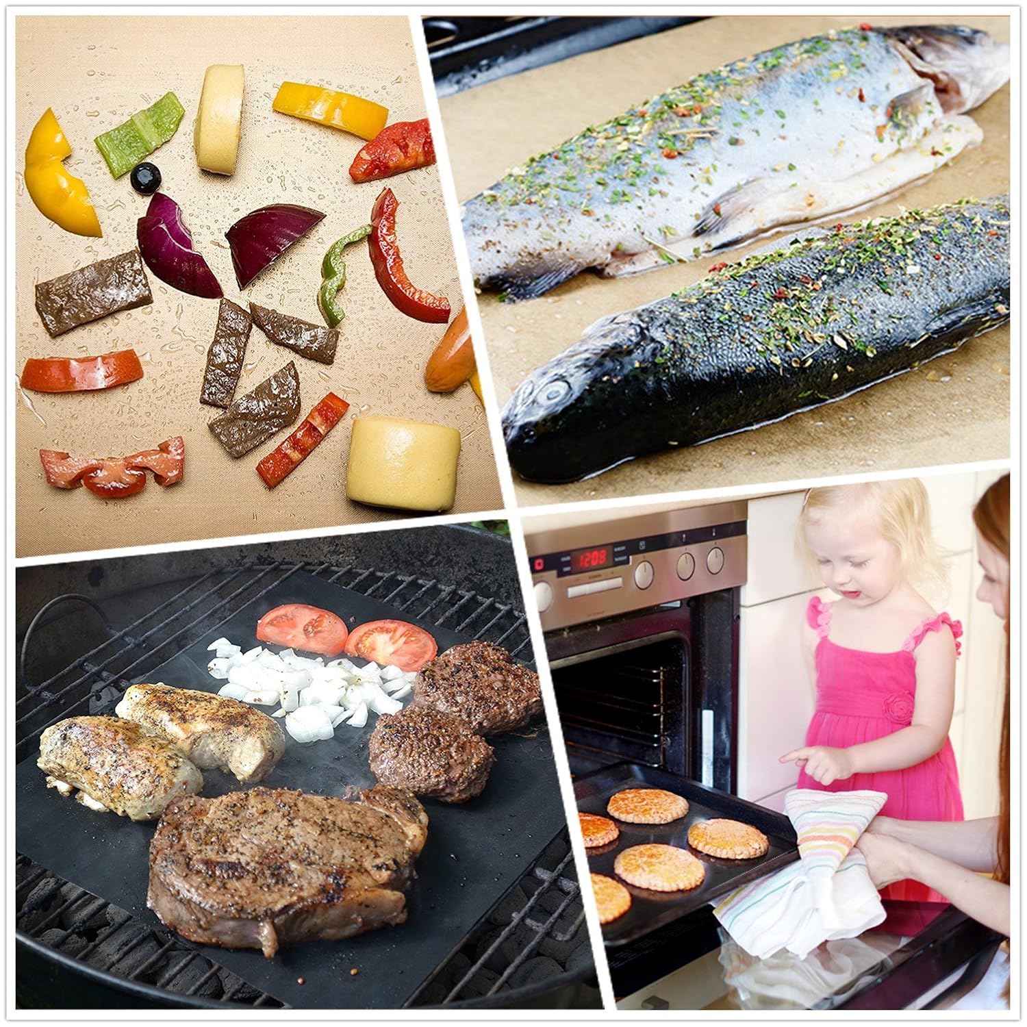 Gold qグリルマット Inch 6 Of Ydddd B073rlyptn Set コンロアクセサリー 最安値に挑戦