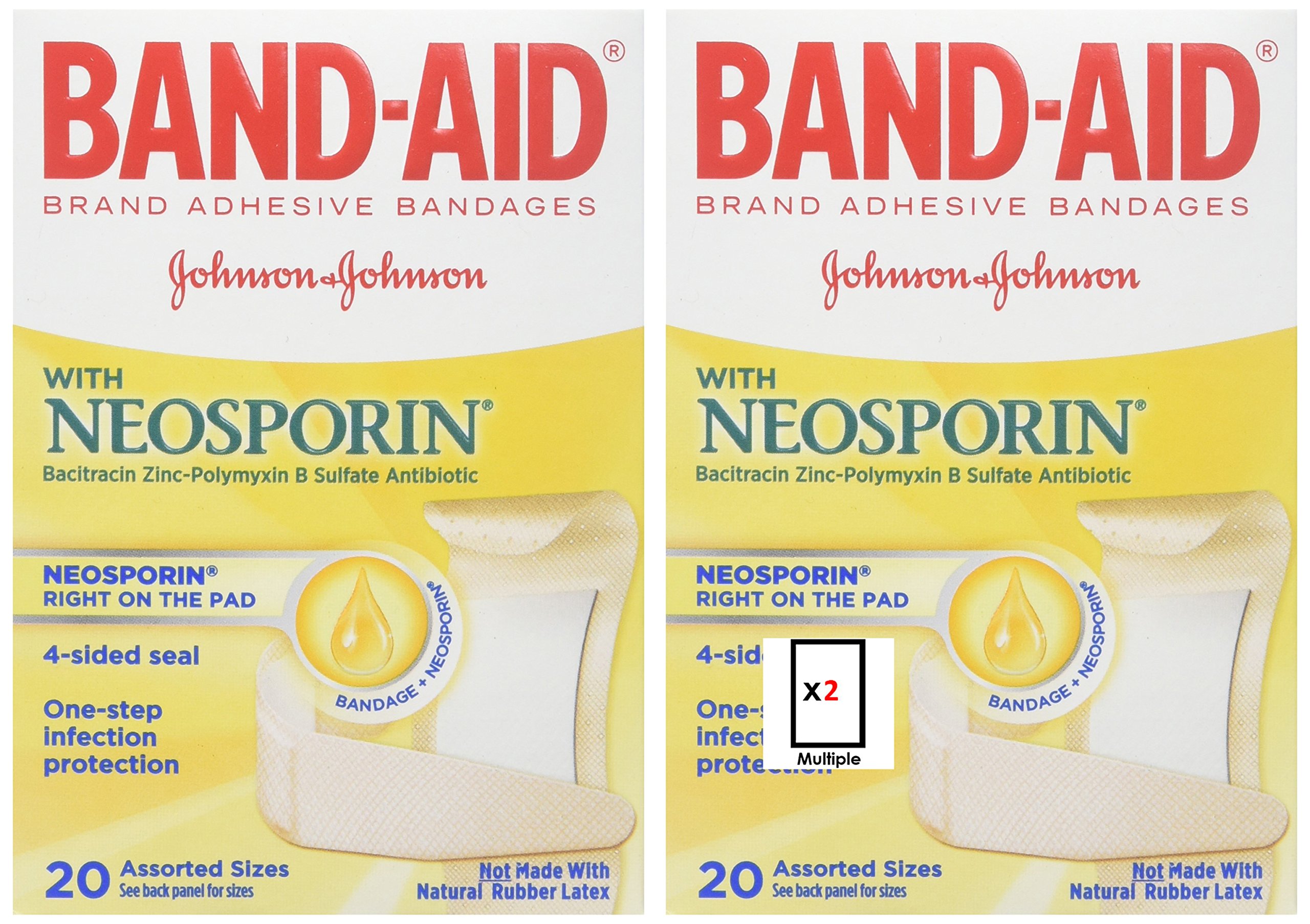 Galleon BANDAID With Neosporin Bandages Assorted Sizes 20 Each ( Pack Of 2)