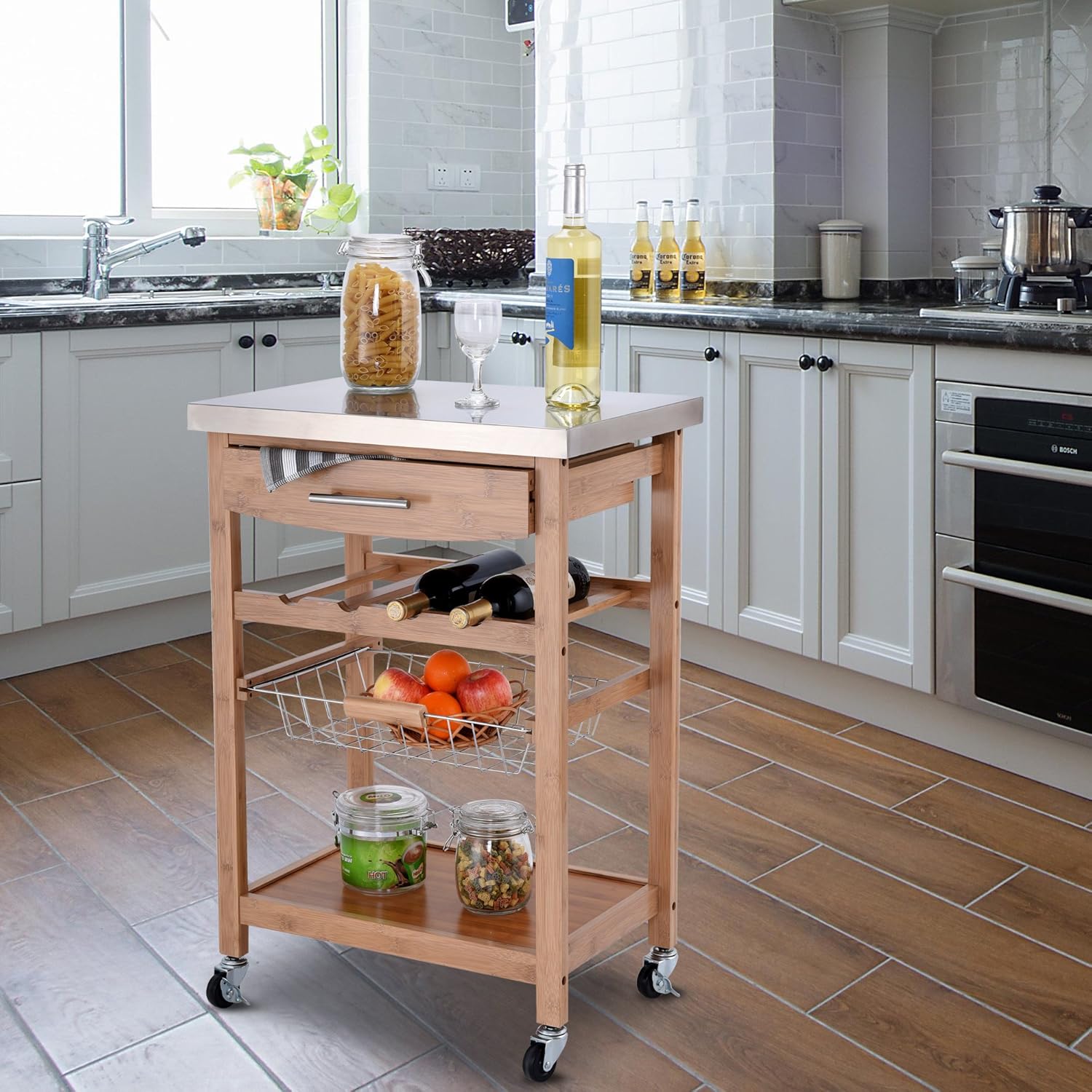 Best stainless kitchen island with drawers