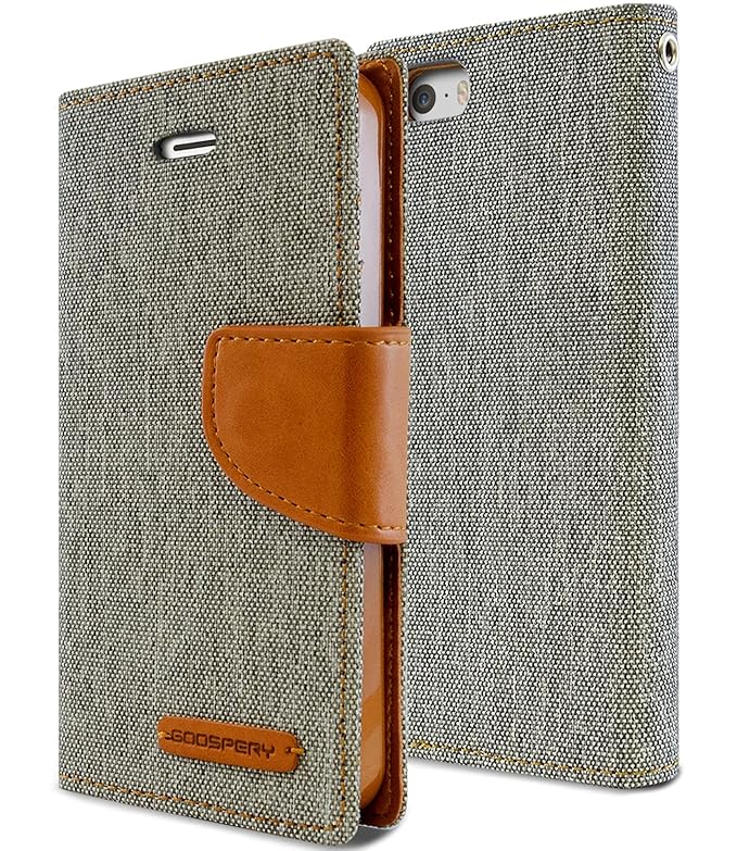 Goospery Canvas Wallet for Apple iPhone SE Case (2016) iPhone 5S Case (2013) iPhone