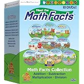 Meet the Math Facts 10 DVD set - addition, subtraction, multiplication &amp; division (includes bonus digital book)