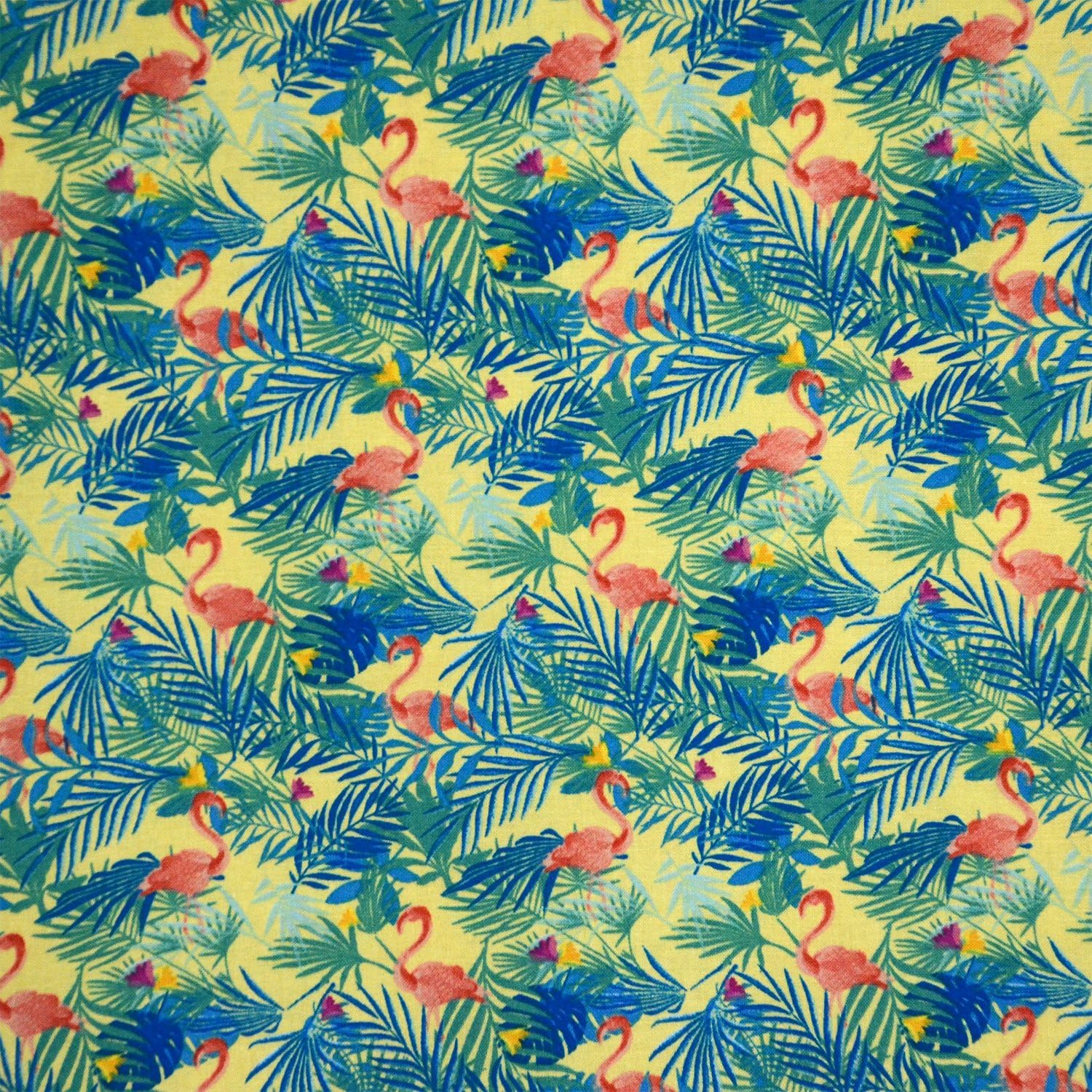 Quilting Patchwork Craft 100% Cotton Flamingo Bird Print Design Fabric Material for Sewing, Dressmaking, Clothing by Fabric Freedom - Width 45 Inch (114) cm – Priced by Quarter Metre (0.25 cm)