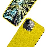 eplanita Eco Mobile Phone Case Compatible with iPhone 14, Plant Fiber, Drop Protection Cover, Durable and Sustainable (Yellow, for iPhone 14)