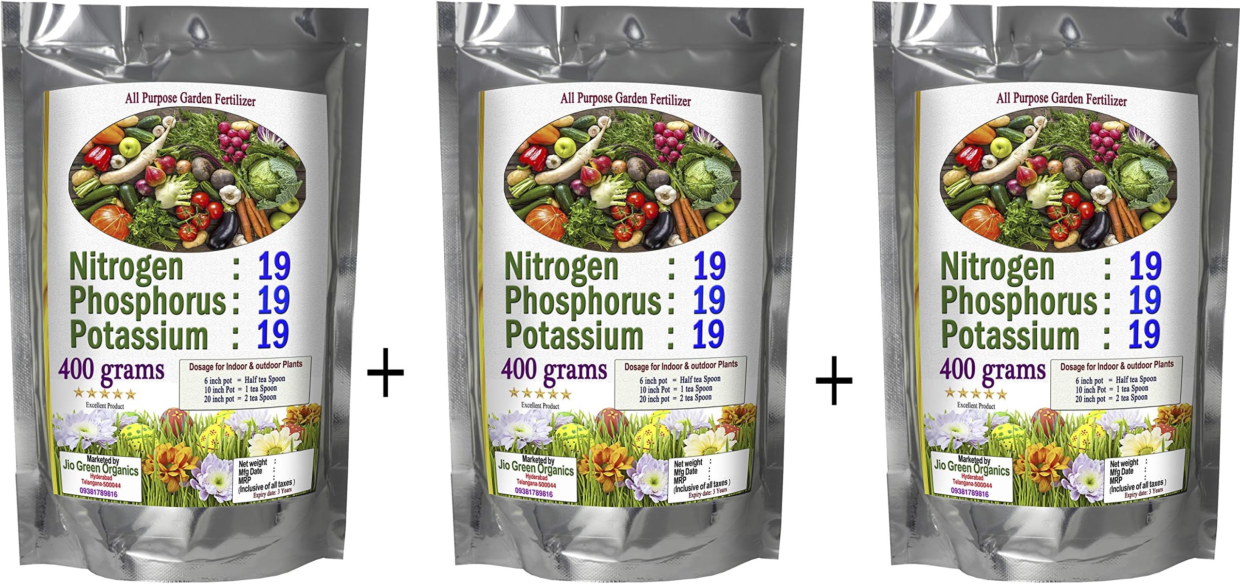 Jio Green garden Store NPK 19 19 19 granules 1.2 kg Primary Nutrients with Nitrogen Phosphorus Potassium Soil Application