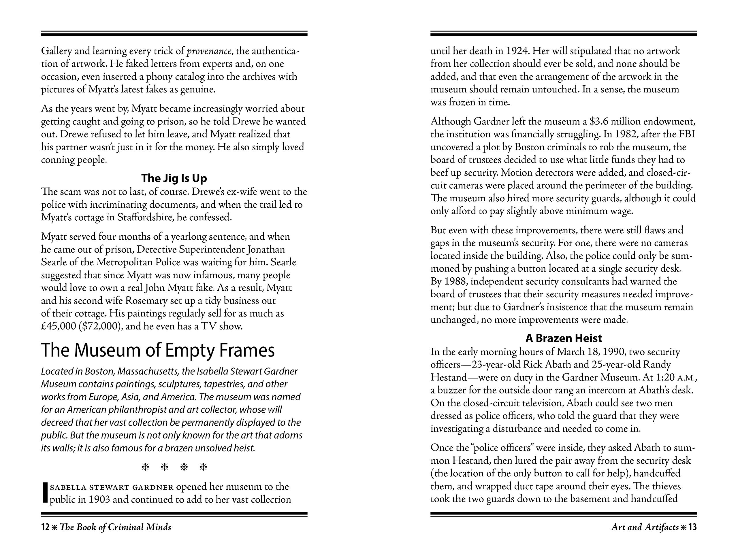 The Book of Criminal Minds: Forgeries, Robberies, Heists, Crimes of Passion, Murders, Money Laundering, Con Artistry, and More