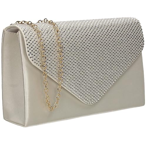 SwankySwans Women's Jodie Clutch Bag, Ivory